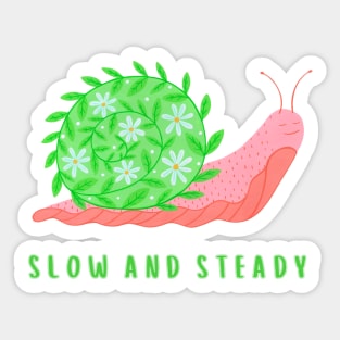 Slow and steady floral snail Sticker